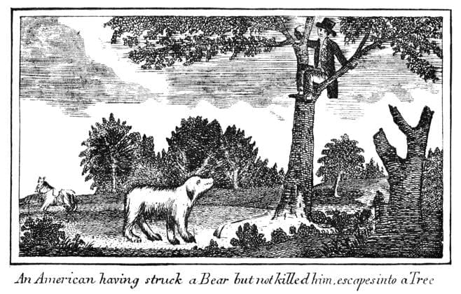 LEWIS & CLARK: BEAR, 1800s. Escaping from a bear during the Lewis & Clark Expedition: copper engraving, 1811, from Patrick Gass Journal of the Lewis & Clark Expedition.  Copyright: xGRANGERx xGRANGERx 0005125