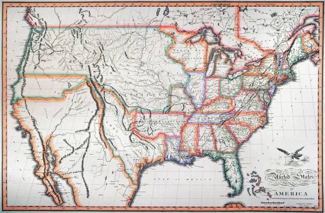 MAP: UNITED STATES, 1820. Engraved map of the United States, 1820, drawing on the geographical discoveries of the Lewis & Clark expedition.  Copyright: xGRANGERx xGRANGERx 0007194