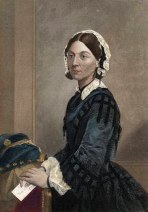 FLORENCE NIGHTINGALE (1820-1910). English nurse, hospital reformer, and philanthropist. Colored engraving, 19th century.  Copyright: xSarinxImagesx xGRANGERx 0009705