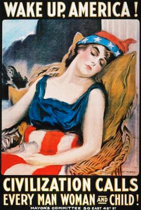 WAKE UP AMERICA POSTER. World War I poster, by James Montgomery Flagg, 1917.  Copyright: xGRANGERx xGRANGERx 0009834