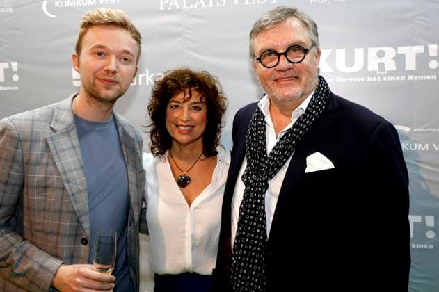 Marc Weide, Isabel Varell und Hape Kerkeling bei der Verleihung des Comedy-Preises Recklinghäuser Hurz im Ruhrfestspielhaus. Recklinghausen, 18.03.2024