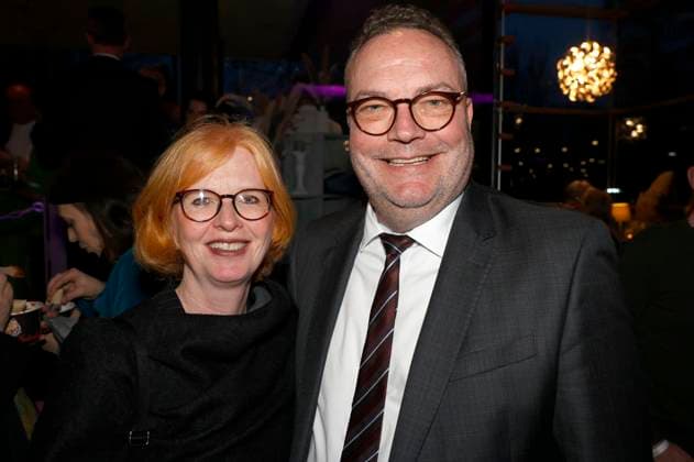 Bobo Klimpel mit Frau Sabine bei der Verleihung des Comedy-Preises Recklinghäuser Hurz im Ruhrfestspielhaus. Recklinghausen, 18.03.2024
