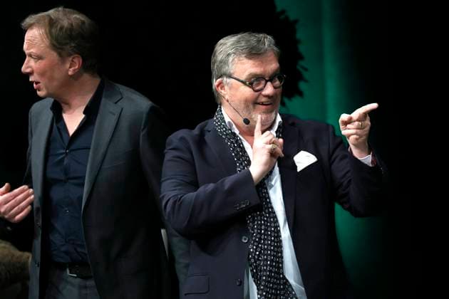 Achim Hagemann und Hape Kerkeling bei der Verleihung des Comedy-Preises Recklinghäuser Hurz im Ruhrfestspielhaus. Recklinghausen, 18.03.2024