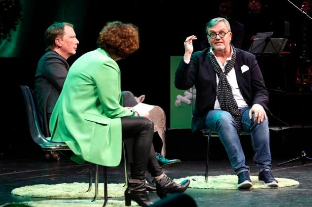 Achim Hagemann, Steffi Neu und Hape Kerkeling bei der Verleihung des Comedy-Preises Recklinghäuser Hurz im Ruhrfestspielhaus. Recklinghausen, 18.03.2024