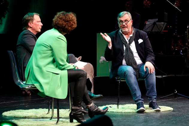 Achim Hagemann, Steffi Neu und Hape Kerkeling bei der Verleihung des Comedy-Preises Recklinghäuser Hurz im Ruhrfestspielhaus. Recklinghausen, 18.03.2024