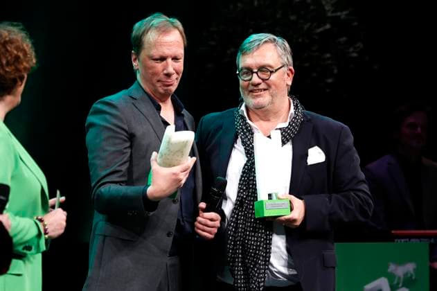 Achim Hagemann und Hape Kerkeling bei der Verleihung des Comedy-Preises Recklinghäuser Hurz im Ruhrfestspielhaus. Recklinghausen, 18.03.2024