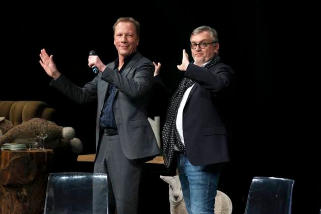Achim Hagemann und Hape Kerkeling bei der Verleihung des Comedy-Preises Recklinghäuser Hurz im Ruhrfestspielhaus. Recklinghausen, 18.03.2024