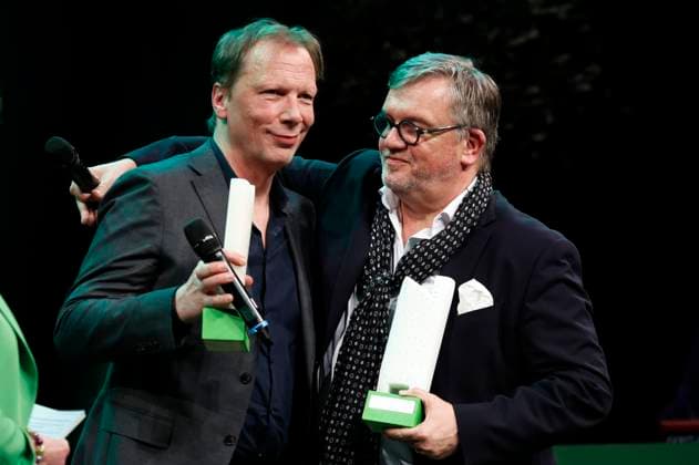 Achim Hagemann und Hape Kerkeling bei der Verleihung des Comedy-Preises Recklinghäuser Hurz im Ruhrfestspielhaus. Recklinghausen, 18.03.2024
