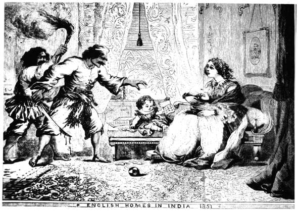 INDIA: SEPOY REBELLION, 1857. English homes in India, 1857. American wood engraving of the same year.  Copyright: xGRANGERx xGRANGERx 0017269