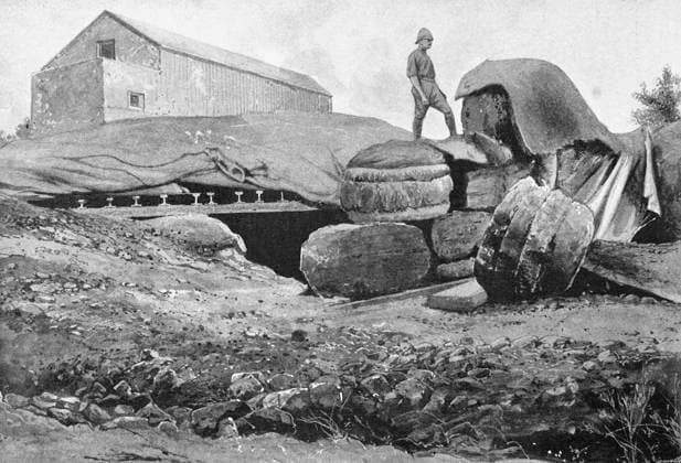 BOER WAR: SHELTER, 1900. Colonel Sir Robert Stephenson Smyth Baden-Powell s shelter at Mafeking, South Africa. Photograph from an English newspaper of May 1900.  Copyright: xGRANGERx xGRANGERx 0018365