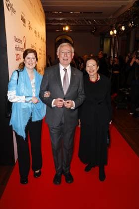 Bundespraesident a.D. Horst Koehler mit seiner Ehefrau Eva Luise Koehler und Tochter Ulrike Koehler bei der Verleihung vom Deutschen Hoerfilmpreis am 19.03.2024 in Berlin Deutscher Hoerfilmpreis 2024 in Berlin