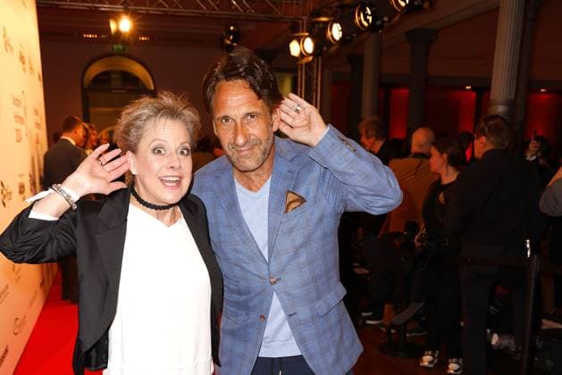 Tanja Schumann und Falk Willy Wild bei der Verleihung vom Deutschen Hoerfilmpreis am 19.03.2024 in Berlin Deutscher Hoerfilmpreis 2024 in Berlin