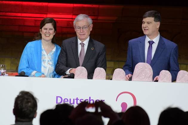 22. HörfilmPreis 2024 DR. ULRIKE KRISTINA KÖHLER, Horst Köhler, Dr. Thomas Krämer 22. Deutscher Hörfilmpreis 2024 in der Hauptstadtrepräsentanz der Deutschen Telekom in Berlin, am 19.03.2024