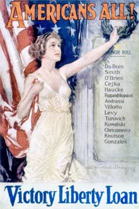 WORLD WAR I: LIBERTY LOAN, 1919. Americans All! Victory Liberty Loan. American World War I poster by Howard Chandler Christy, 1919.  Copyright: xGRANGERx xGRANGERx 0027028