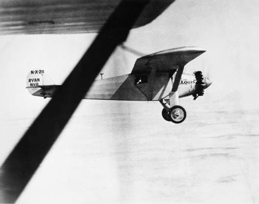 CHARLES A. LINDBERGH (1902-1974). American aviator. Lindbergh flying The Spirit of St. Louis on his trans-Atlantic solo flight of 1927.  Copyright: xGRANGERx xGRANGERx 0028706