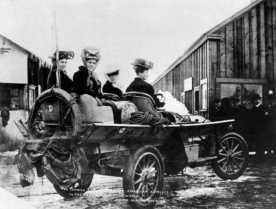 CAR RACE, 1908. The Thomas automobile used by the American Autoists in the race around the world, Valdez, Alaska, 9 April 1908.  Copyright: xGRANGERx xGRANGERx 0030367