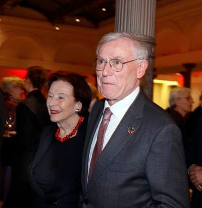 Horst Koehler mit Ehefrau Eva-Luise beim Deutschen Hoerfilmpreis 2024 in der Hauptstadtrepraesentanz der Deutschen Telekom Berlin.
