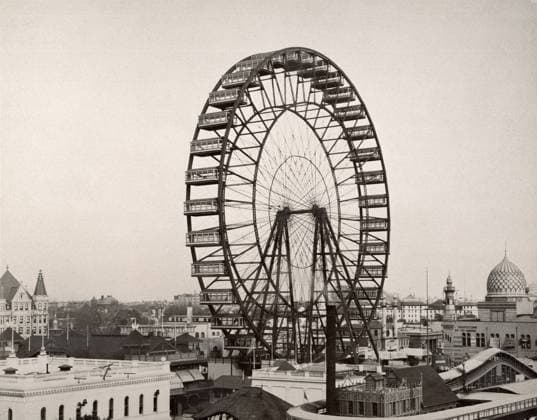 FERRIS WHEEL, 1893. The original Ferris wheel designed and constructed by G.W.G. Ferris for the World s Columbian Exposition at Chicago in 1893.  Copyright: xGRANGERx xGRANGERx 0030653