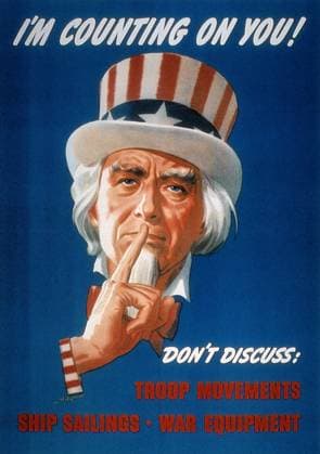 WWII: CARELESS TALK POSTER. I m Counting On You! American World War II poster featuring Uncle Sam warning of the dangers of careless talk.  Copyright: xGRANGERx xGRANGERx 0036024