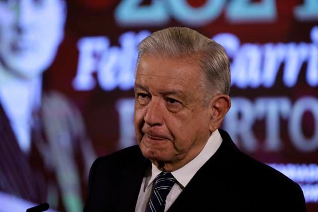 Mexican President, Lopez Obrador Daily Briefing March 20, 2024, Mexico City, Mexico:Mexico™s President, Andres Manuel Lopez Obrador gesticulates while answers question for the media during his daily briefing at the National Palace. on March 20, 2024 in Mexico City, Mexico (Photo by Luis Barron Eyepix Group) Copyright: xLuisxBarronx xEyepixxGroupx LB_20032024_114623