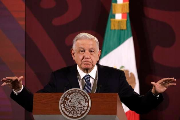 March 20, 2024, Mexico City, Mexico:MexicoÃ¢â‚¬â ¢s President, Andres Manuel Lopez Obrador gesticulates while answers question for the media during his daily briefing at the National Palace. on March 20, 2024 in Mexico City, Mexico Mexico City Mexico - ZUMAe321 20240320_zia_e321_002 Copyright: xLuisxBarronx