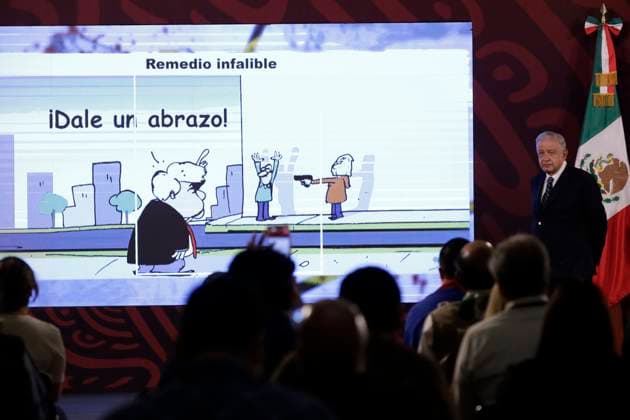 March 20, 2024, Mexico City, Mexico:MexicoÃ¢â‚¬â ¢s President, Andres Manuel Lopez Obrador gesticulates while answers question for the media during his daily briefing at the National Palace. on March 20, 2024 in Mexico City, Mexico Mexico City Mexico - ZUMAe321 20240320_zia_e321_001 Copyright: xLuisxBarronx