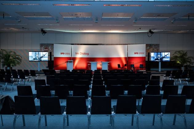 Parteisaal der SPD-Bundestagsfraktion vor der Verleihung des Otto-Wels-Preises im Deutschen Bundestag, 20.3.2024, Bundestag, Reichstagsgebäude, Berlin, Deutschland