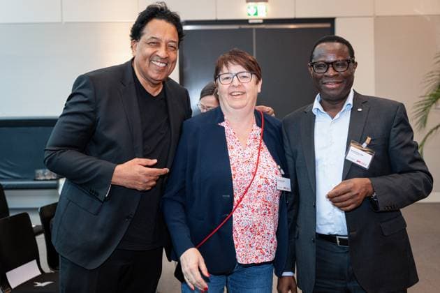 Cherno Jobatey, Karamba Diaby, Anke Hennig bei der Verleihung des Otto-Wels-Preises im Deutschen Bundestag, 20.3.2024, Bundestag, Reichstagsgebäude, Berlin, Deutschland