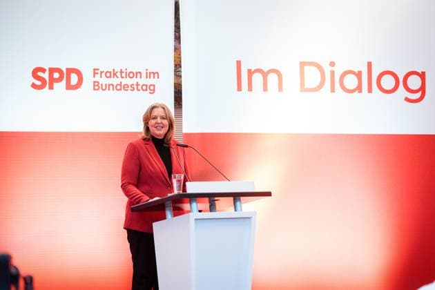 SPD-Politikerin Bärbel Bas bei der Verleihung des Otto-Wels-Preises im Deutschen Bundestag, 20.3.2024, Bundestag, Reichstagsgebäude, Berlin, Deutschland