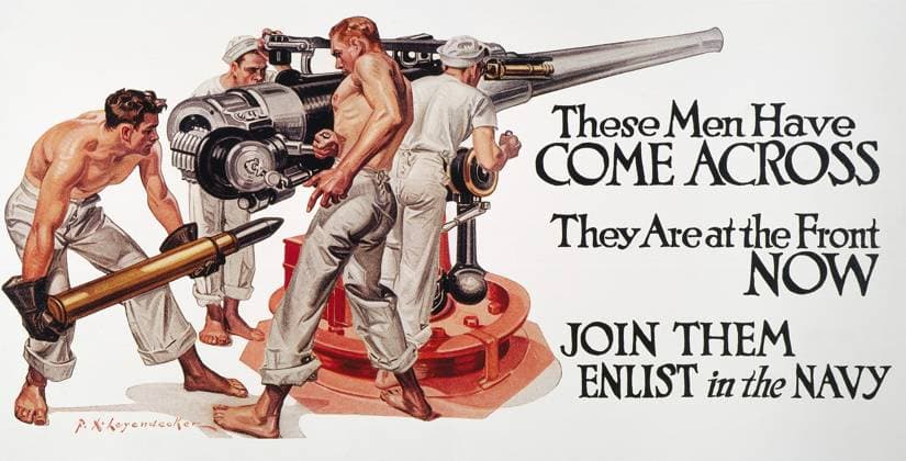 WORLD WAR I: U.S. POSTER. Those Men Have Come Across. American World War I recruiting poster, c1917, by Francis Xavier Leyendecker.  Copyright: xGRANGERx xGRANGERx 0045856