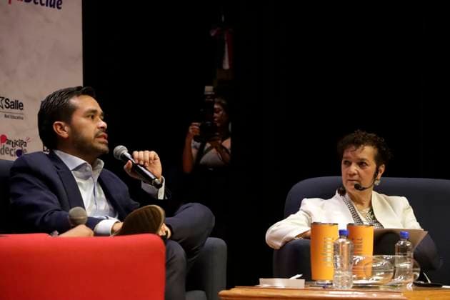 March 20, 2024, Mexico City, Mexico: Jorge Alvarez Maynez, candidate for Presidency of Mexico by the Citizen Movement Party, speaks on a meet with Universidad La Salle students as part of their campaign activities heading to the presidency of Mexico. on March 20, 2024 in Mexico City, Mexico. Mexico City Mexico - ZUMAe321 20240320_zia_e321_039 Copyright: xLuisxBarronx