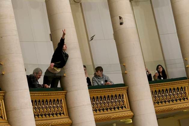 News Themen der Woche KW12 News Bilder des Tages Plenary Session Federal Parliament MARCH 21, 2024 BRUSSELS, BELGIUM - MARCH 21: Protest against Israel and the war in Gaza pictured during plenary session of the Federal parliament pictured on March 21, 2024 in Brussels, Belgium, 21 03 2024 Brussels Belgium  Copyright: xPhilipxReynaersx