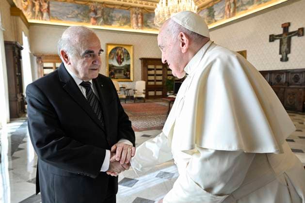 News Themen der Woche KW12 News Bilder des Tages Italy, Rome,2024 3 21. Pope Francis receives in audience Mr. George Vella, President of the Republic of Malta at the Vatican Photograph by Vatican Media Catholic Press Photo s. RESTRICTED TO EDITORIAL USE - NO MARKETING - NO ADVERTISING CAMPAIGNS.  Copyright: xVATICANxMEDIAx xipa-agency.netx xVaticanxMediax IPA_Agency_IPA44517945