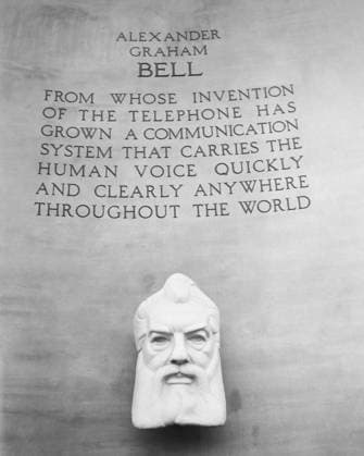 ALEXANDER GRAHAM BELL (1847-1922). American (Scottish-born) teacher and inventor. From the Bell Telephone Exhibit at the New York World s Fair, 1939-40.  Copyright: xGRANGERx xGRANGERx 0058423