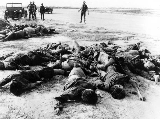 Vietnam: Bodies of dead NLF (Viet Cong) guerrillas lying piled up at Tan Son Nhat Airport, Saigon, February 1968 The Tet Offensive was a military campaign during the Second Indochina War that began on January 31, 1968. Forces of the National Liberation Front for South Vietnam (NLF, or Viet Cong), and the People s Army of Vietnam (the North Vietnamese army), fought against the forces of the Republic of Vietnam (South Vietnam), the United States, and their allies. The purpose of the offensive was to strike military and civilian command and control centers throughout South Vietnam and to spark a general uprising among the population that would then topple the Saigon government, thus ending the war in a single blow. Copyright: xxPicturesxFromxHistoryx