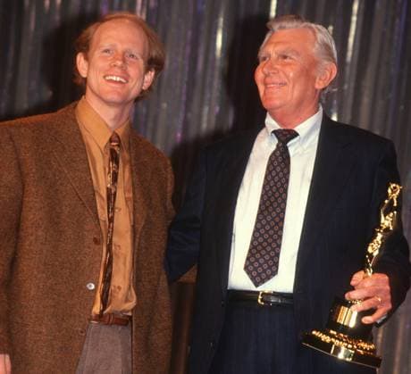 Ron Howard Andy Griffith 1992 Ron Howard Andy Griffith John Barrett PHOTOlink. EDITORIAL USE ONLY Copyright: xx PhotoxByxJohnxBarrett PHOTOlink.netx phlphotos417294