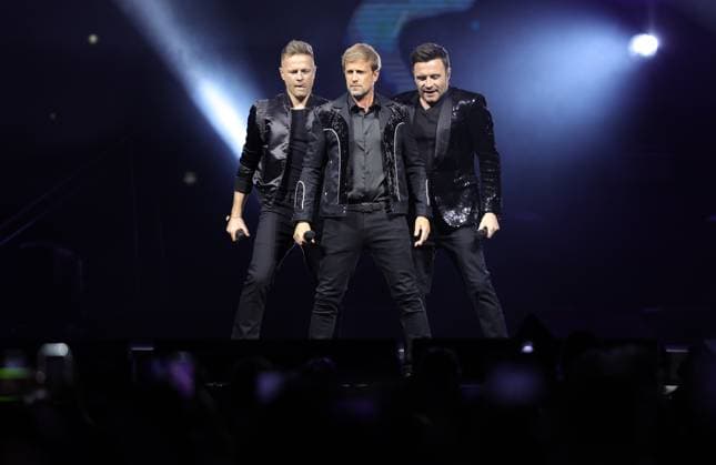 Irish Band Westlife In Concert Of Their Wild Dreams Tour March 22, 2024, Mexico City, Mexico: Nicky Byrne, Shane Filan, Kian Egan members of te Irish band Westlife performs during The Wild Dreams tour at the Arena CDMX. on March 22, 2024 in Mexico City, Mexico. (Photo by Luis Marin Eyepix Group) Copyright: xLuisxMarin xEyepixxGroupx LM_22032024_114952