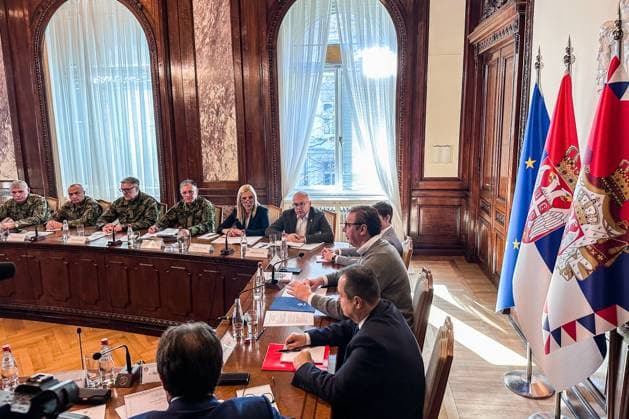 SERBIA, BELGRADE - MARCH 23, 2024: An emergency session of the Serbian National Security Council is held over the Crocus City Hall terrorist attack. Alexander Dzyuba TASS  68469671