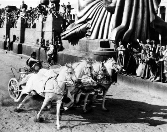 BEN HUR, 1959. Charlton Heston in the climactic chariot racing scene of the 1956 film.  Copyright: xGRANGERx xGRANGERx 0088012