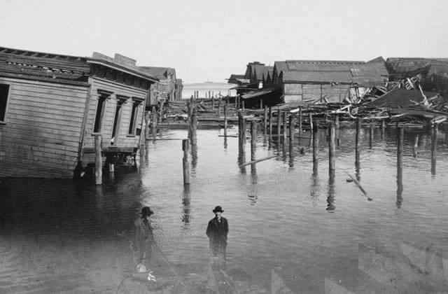 SAN FRANCISCO EARTHQUAKE. Butchertown (today known as India Basin Industrial Park), San Francisco, following the earthquake of 18 April 1906.  Copyright: xGRANGERx xGRANGERx 0092552