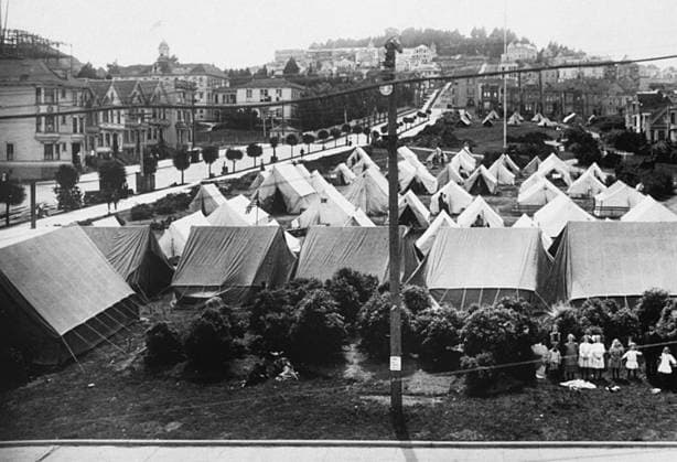 SAN FRANCISCO EARTHQUAKE. Relief camp at Dubois Park following the earthquake of 18 April 1906.  Copyright: xGRANGERx xGRANGERx 0092592