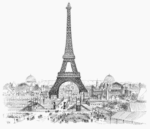 PARIS EXHIBITION, 1889. General view of the Paris Exhibition, from the Trocadero. Wood engraving, 1889.  Copyright: xGRANGERx xGRANGERx 0094858
