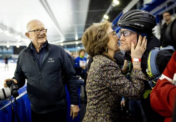 Bilder des Jahres 2024, Entertainment 03 März Entertainment Themen der Woche KW12 Entertainment Bilder des Tages HEERENVEEN - Pieter van Vollenhoven, Princess Margriet and Prince Pieter Christiaan on the Thialf ice rink during the kick-off of De Hollandse 100. The duathlon is held annually to raise money for research into the nature and treatment of lymphoma. ANP KOEN VAN WEEL netherlands out - belgium out  Copyright: xx x494437422x originalFilename: 494437422.jpg