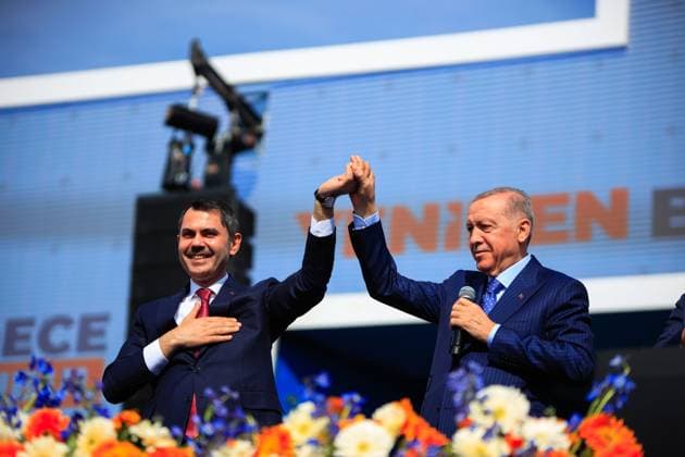 News Themen der Woche KW12 News Bilder des Tages March 24, 2024, Istanbul, Istanbul, Turkey: Turkish President Recep Tayyip Erdogan delivered his speech at the Greater Istanbul Restoration Rally, which was held at Ataturk Airport ahead of the Turkish local elections. Istanbul Turkey - ZUMAa215 20240324_zip_a215_018 Copyright: xShadyxAlassarx