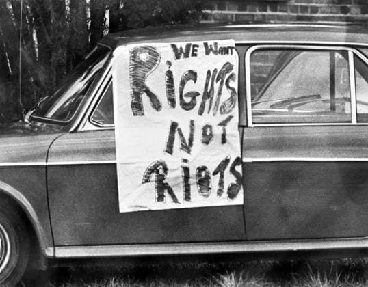 SOUTH AFRICA: RIOTS, 1976. Sign on a car in Cape Town during riots that followed the Soweto uprising against the apartheid system, 1976.  Copyright: xGRANGERx xGRANGERx 0114160