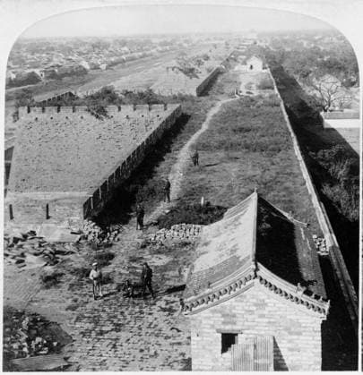 CHINA: ANCIENT WALL, c1901. A section of an ancient wall, west of the Hatamen Gate at Beijing, China, which was the scene of a battle during the Boxer Siege of Beijing, c1901.  Copyright: xGRANGERx xGRANGERx 0116558