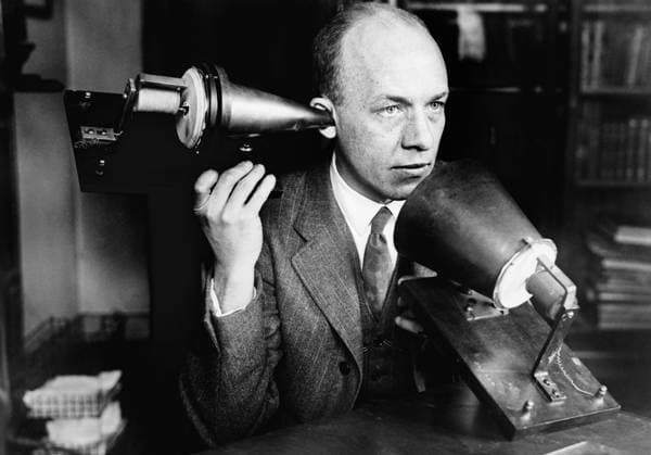 BELL S TELEPHONE, c1920. Demonstration of Alexander Graham Bell s telephone through which speech sounds were first transmitted electrically. Photographed in c1920.  Copyright: xGRANGERx xGRANGERx 0116944