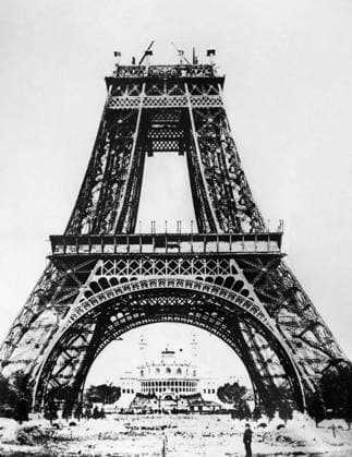 EIFFEL TOWER: CONSTRUCTION. Building the Eiffel Tower on the Champ de Mars in Paris, France, for the Universal Exposition of 1889. The Palais de Trocadero can be seen in the background. Photograph, late 1888.  Copyright: xGRANGERx xGRANGERx 0117300