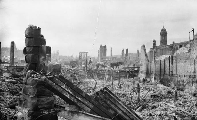 SAN FRANCISCO EARTHQUAKE. Ruins of the city, following the earthquake of 18 April 1906. Photograph by Arnold Genthe, April 1906.  Copyright: xGRANGERx xGRANGERx 0119496