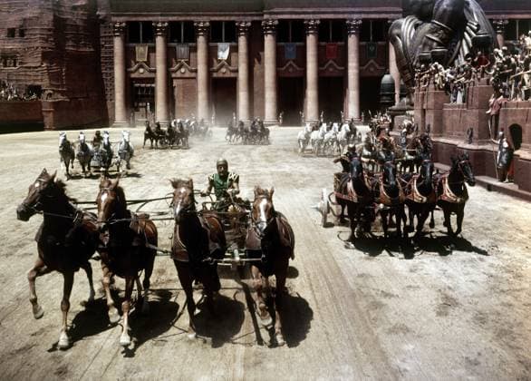 BEN HUR, 1959. Chariot race from the 1959 film version directed by William Wyler and starring Charlton Heston.  Copyright: xGRANGERx xGRANGERx 0120647